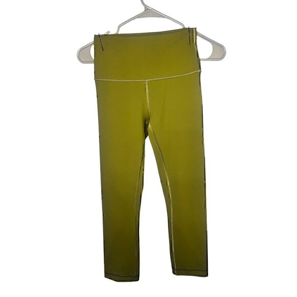 Lululemon Wunder Under High Rise 17”  Green Leggings Size 4 - Picture 1 of 4